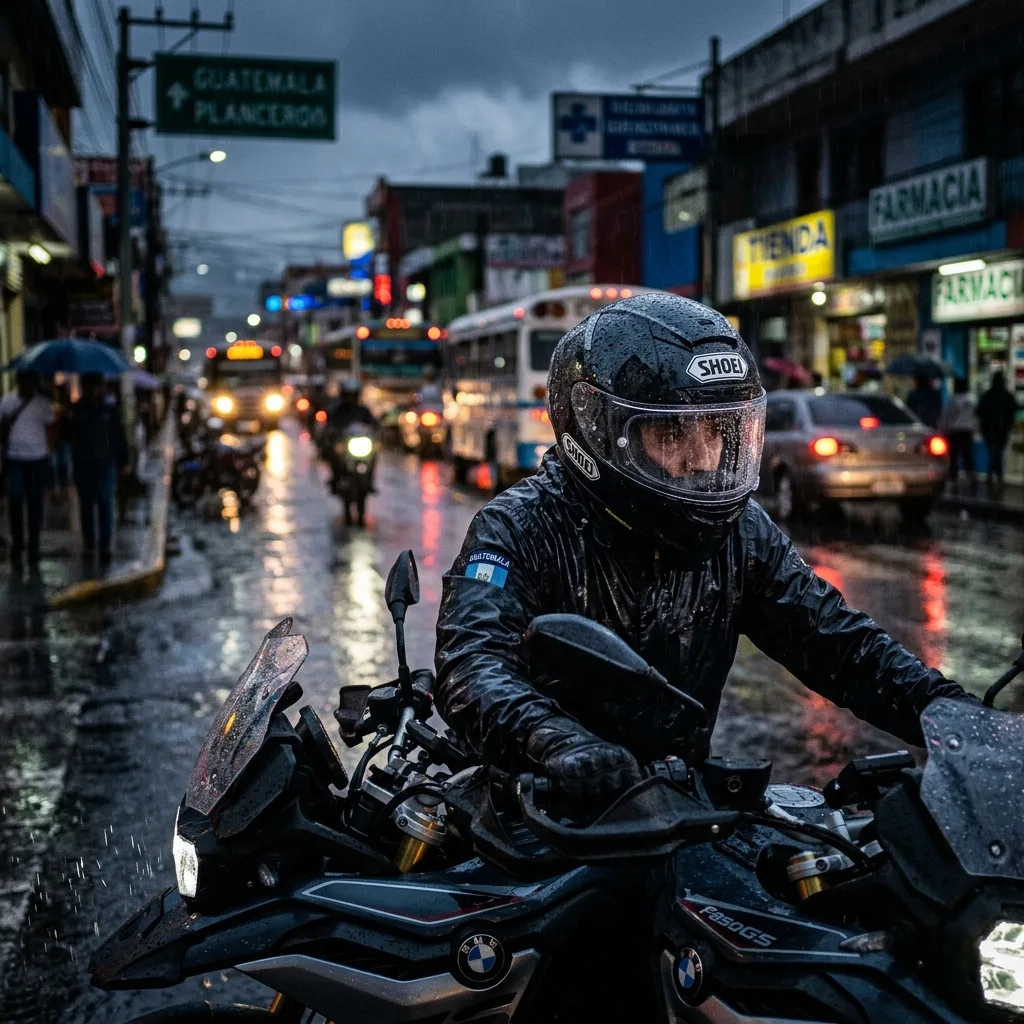 Visor de casco de moto impregnado de gotas de lluvia con lámina antiempañante Pinlock en clima invernal