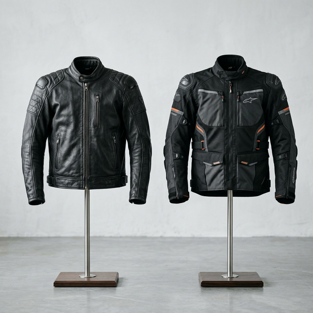 Chumpas de moto en cuero y cordura con protecciones certificadas