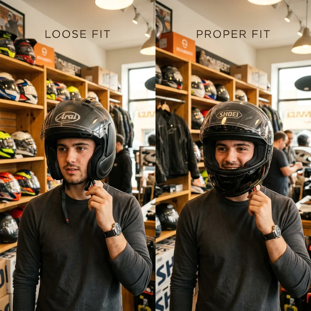 Comprobación de ajuste de casco de moto para evitar comprar la talla equivocada por primera vez