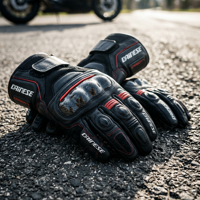 Protección avanzada para manos: guantes de cuero y textil con nudillos de fibra de carbono