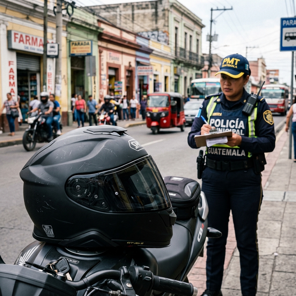 Multa por no llevar casco en Guatemala