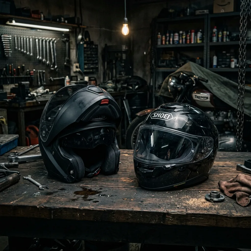 Casco integral y casco modular comparados lado a lado
