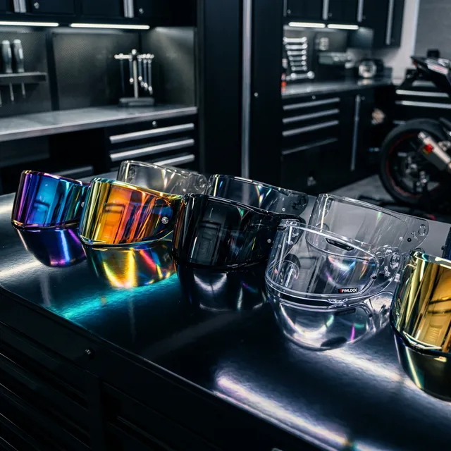Visor de casco de moto con Pinlock antivaho instalado