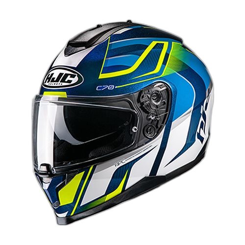 HJC Casco HJC C70 Lantic Azul Blanco M, AZUL MATE-BLANCO, M 57cm - 58cm - Para medirte debes posicionar el metro entre 1.5 y 2 cm sobre la ceja disponible en Guatemala