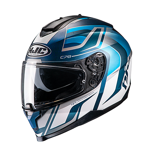 HJC Casco HJC C70 Lantic Blanco Azul Gris M, variante Lantic / Talla M disponible en Guatemala
