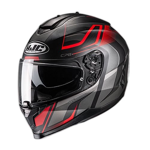 HJC Casco HJC C70 Lantic Gris Mate Rojo S, GRIS MATE-ROJO, S 55cm - 56cm - Para medirte debes posicionar el metro entre 1.5 y 2 cm sobre la ceja disponible en Guatemala