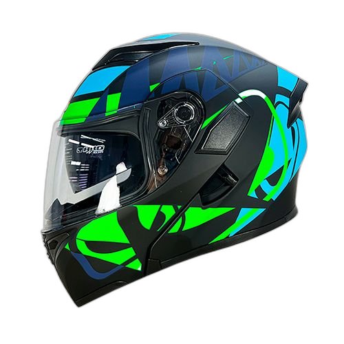 HRO Casco HRO 3400 Fuzion Negro Verde S, NEGRO MATE-VERDE, S 55cm - 56cm - Para medirte debes posicionar el metro entre 1.5 y 2 cm sobre la ceja disponible en Guatemala