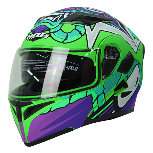 HRO Casco HRO 3400 Hanuki Verde Violeta M, variante Hanuki / Talla M disponible en Guatemala