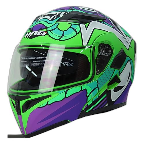 HRO Casco HRO 3400 Hanuki Verde Violeta M, VERDE MATE-VIOLETA, M 57cm - 58cm - Para medirte debes posicionar el metro entre 1.5 y 2 cm sobre la ceja disponible en Guatemala