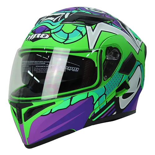 HRO Casco HRO 3400 Hanuki Verde Violeta M, variante Hanuki / Talla M disponible en Guatemala