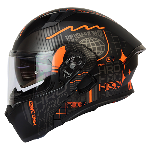 HRO Casco HRO 3420 Wwide Negro Naranja M, variante Wwide / Talla M disponible en Guatemala