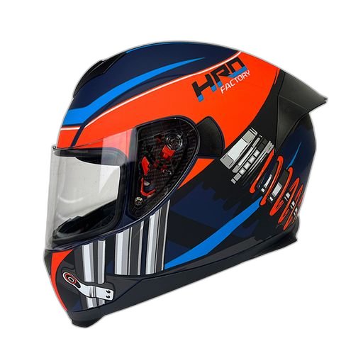 HRO Casco HRO 511 Factory Azul Naranja S, AZUL MATE-NARANJA, S 55cm - 56cm - Para medirte debes posicionar el metro entre 1.5 y 2 cm sobre la ceja disponible en Guatemala