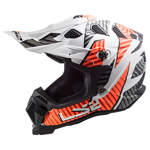 LS2 Casco LS2 MX700 Evo Astro Blanco Naranja L, variante MX700 Evo Astro / Talla L disponible en Guatemala