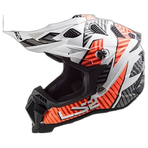 LS2 Casco LS2 MX700 Evo Astro Blanco Naranja L, BLANCO-ANARANJADO, L 59cm - 60cm - Para medirte debes posicionar el metro entre 1.5 y 2 cm sobre la ceja disponible en Guatemala