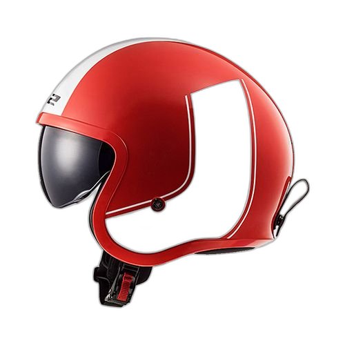 LS2 Casco LS2 Spitfire Rim Rojo Blanco XL, ROJO-BLANCO, XL 61cm - 62cm - Para medirte debes posicionar el metro entre 1.5 y 2 cm sobre la ceja disponible en Guatemala